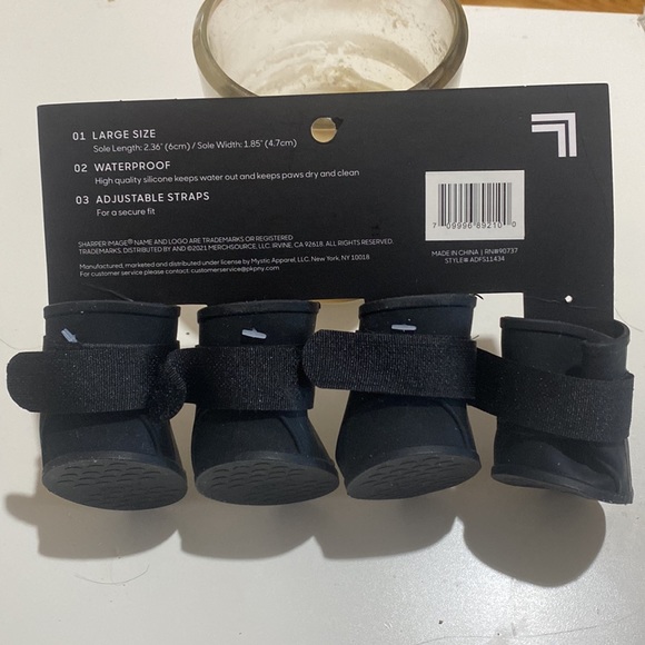 NWT Sharper image pet rain booties L - Picture 2 of 3